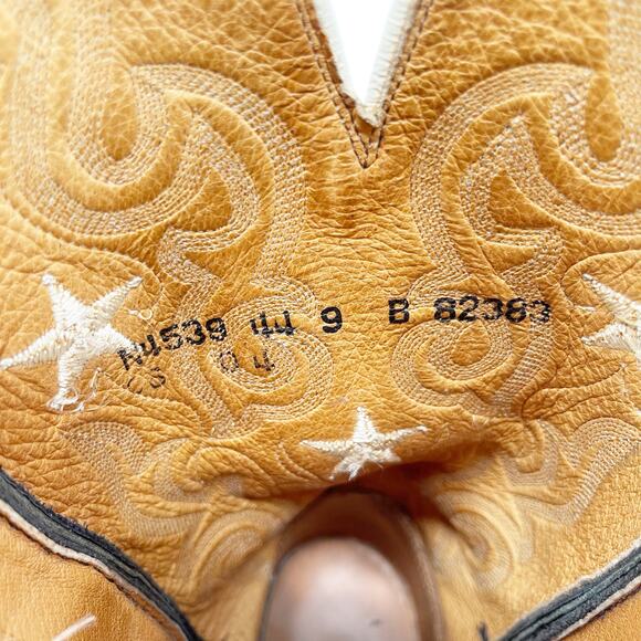 Lucchese 1883 N4539 Women’s 9 Black Embroidered Star Pointed Toe Cowgirl Boots - Picture 11 of 12